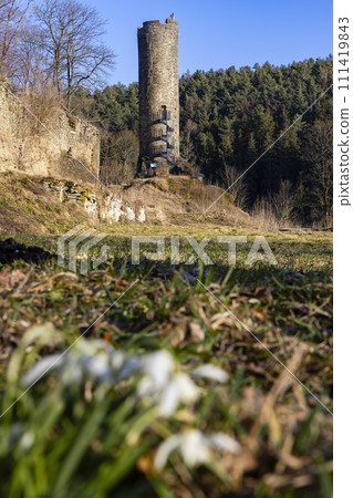 Lower and Upper Castles ruins, Podhradi near As, Western Bohemia, Czech Republic Lower and Upper Castles ruins, Podhradi near As, Western Bohemia, Czech Republic 111419843