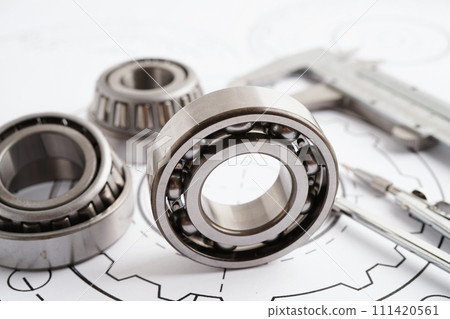 Engineering and precision tools with metal ball bering, mechanical industrial. Engineering and precision tools with metal ball bering, mechanical industrial. 111420561