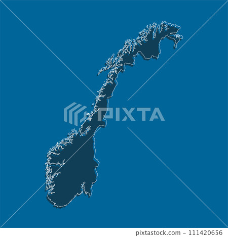 Vector outline map Norway, line border country Vector outline map Norway, line border country 111420656