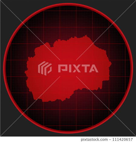 Vector map North Macedonia on the radar screen Vector map North Macedonia on the radar screen 111420657