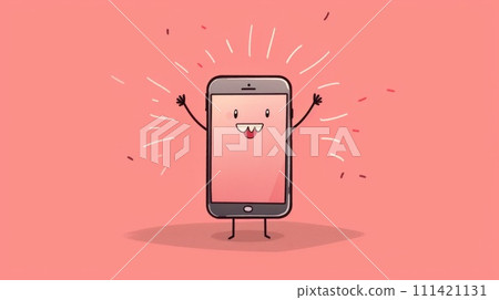 A cartoon phone with a face and arms sticking out of it, AI A cartoon phone with a face and arms sticking out of it, AI 111421131