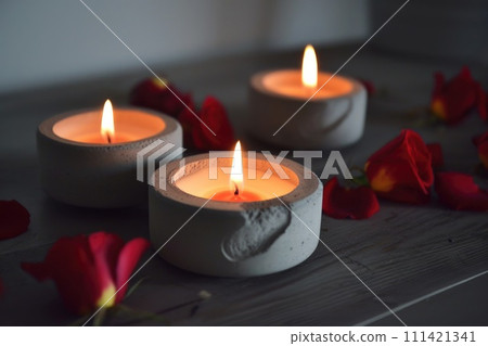 Concrete tealight candle holder for valentines day. Concrete tealight candle holder for valentines day. 111421341