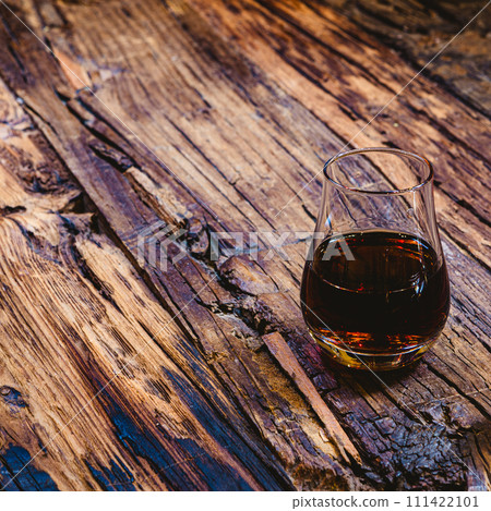 Close Up of a Glass of Sweet Madeira Fortified Wine 111422101