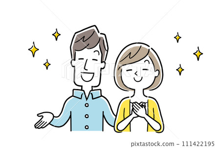 Vector illustration material: Couple with a refreshing smile 111422195