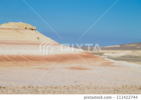 Kyzylkup rock strata landscape, Mangystau desert, Kazakhstan 111422744