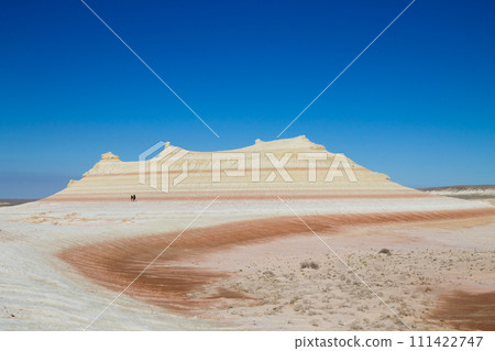 Kyzylkup rock strata landscape, Mangystau desert, Kazakhstan 111422747
