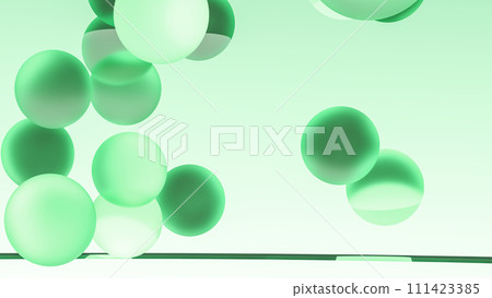 漂浮的玻璃球和玻璃環CG背景素材 漂浮的玻璃球和玻璃環CG背景素材 111423385
