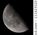 The waning moon floating in the night sky 111423520