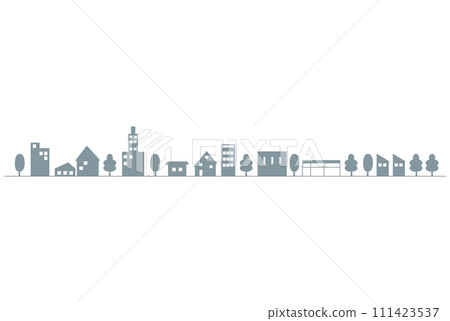 簡單的城市景觀剪影 簡單的城市景觀剪影 111423537