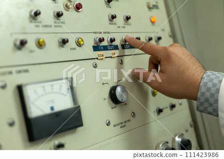 Control Panel of a Cyclotron Particle Accelerator Control Panel of a Cyclotron Particle Accelerator 111423986