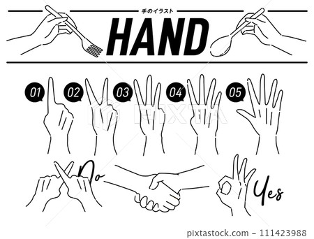 Hand sign hand illustration Hand sign hand illustration 111423988