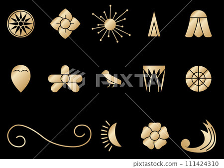 Mural shapes icon set 111424310