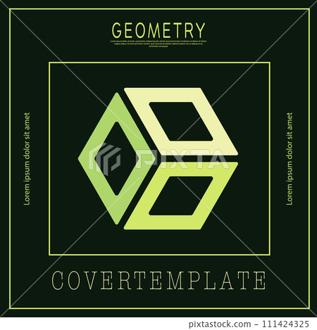 Geometric design. Layout of a poster, banner, poster, cover or postcard. The idea of corporate style. Layout of the interior, prints and decorations. Layout for creative design 111424325