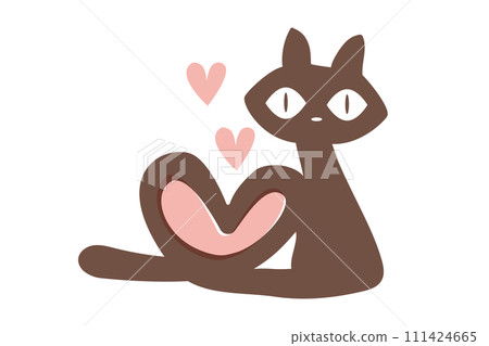 cat with heart shaped tail 111424665