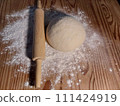Dough of wheat on a table 111424919