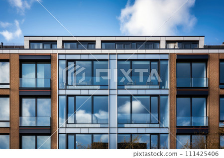 Facade of modern apartment building 111425406