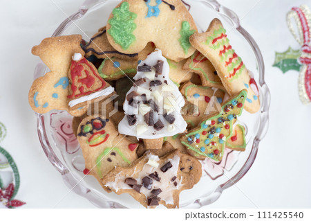 Handmade cookies baked for Christmas Eve dinner Handmade cookies baked for Christmas Eve dinner 111425540