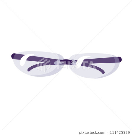 Purple white sport sunglasses isolated white. Modern eyewear UV protection vector illustration Purple white sport sunglasses isolated white. Modern eyewear UV protection vector illustration 111425559