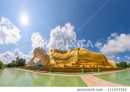Bago, Myanmar at Mya Tha Lyaung Reclining Buddha 111425562