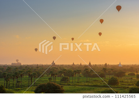 Bagan, Myanmar with Balloons Bagan, Myanmar with Balloons 111425565