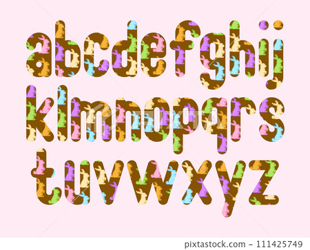 Versatile Collection of Colorful Rabbit Alphabet Letters for Various Uses 111425749