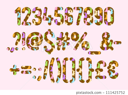 Versatile Collection of Colorful Rabbit Numbers and Punctuation for Various Uses 111425752