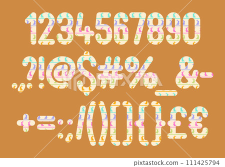 Versatile Collection of Cute Rabbit Numbers and Punctuation for Various Uses 111425794