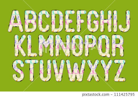Versatile Collection of Cute Rabbit Alphabet Letters for Various Uses 111425795