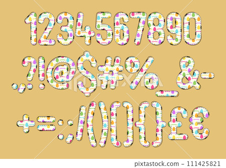 Versatile Collection of Colorful Eggs Numbers and Punctuation for Various Uses 111425821