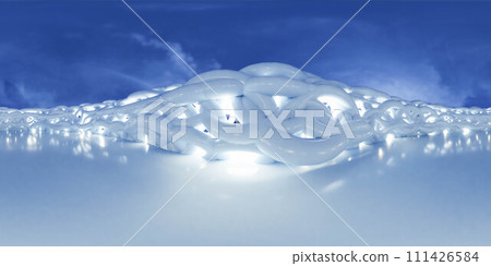 Intricate Ice Formation Close-Up Under Clear Blue Skies 360 panorama vr environment map 111426584