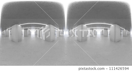 View of white concrete hall in a Daytime Setting 360 panorama vr environment map 111426594