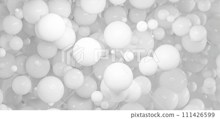 Floating White Balloons 3d render illustration Floating White Balloons 3d render illustration 111426599