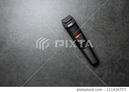 Beard trimmer close-up, New electric beard and mustache clipper. 111426757