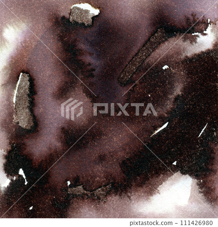 Adstract Artistic Hand-Drawn Watercolor Painting. Ready to Print on Canvas. Paper texture. Dark Chocolate Colors. Contemporary Art. Adstract Artistic Hand-Drawn Watercolor Painting. Ready to Print on Canvas. Paper texture. Dark Chocolate Colors. Contemporary Art. 111426980