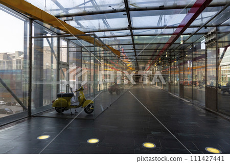 Exhibition of vintage scooters in the Vienna shopping center 111427441