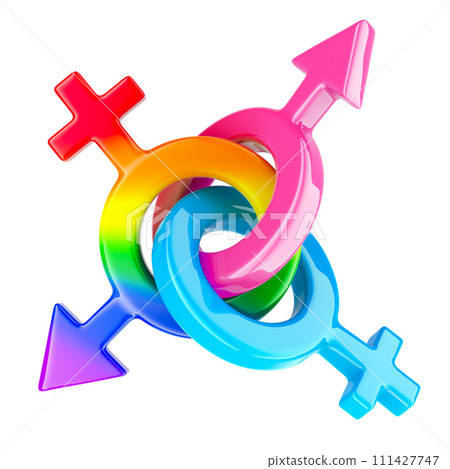 Gender symbols, 3D rendering 111427747