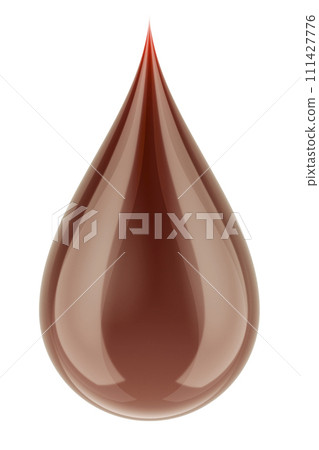 Brown liquid drop, 3D rendering Brown liquid drop, 3D rendering 111427776