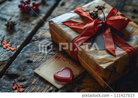 A Gift Box That Echoes the Heartbeat of Valentine's Day or an Anniversary 111427815