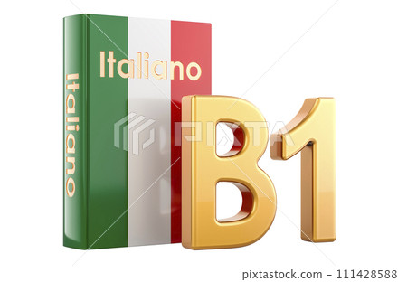 B1 Italian level, concept. B1 Intermediate, 3D rendering B1 Italian level, concept. B1 Intermediate, 3D rendering 111428588