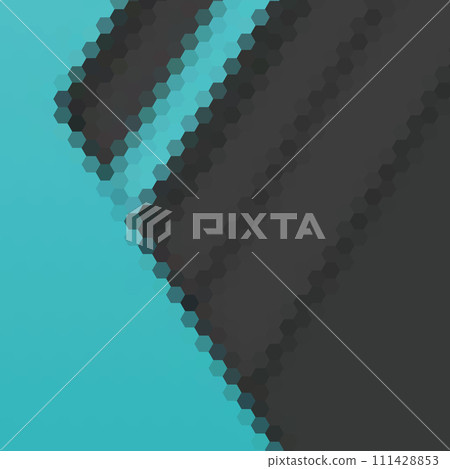 Blue and black geometric background. Hexagonal abstract vector background in polygonal style. eps 10 111428853
