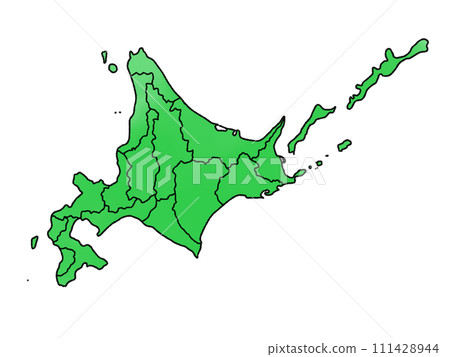 A slightly loose map of Hokkaido divided by branch offices 111428944