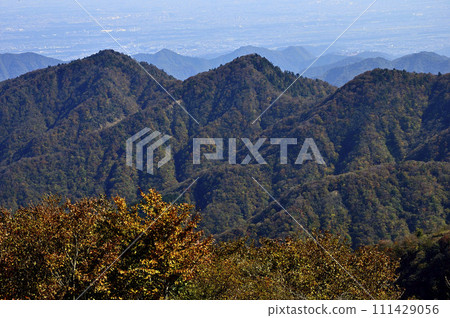 紅葉的丹澤，從白嶽山頂眺望丹澤三峰 111429056