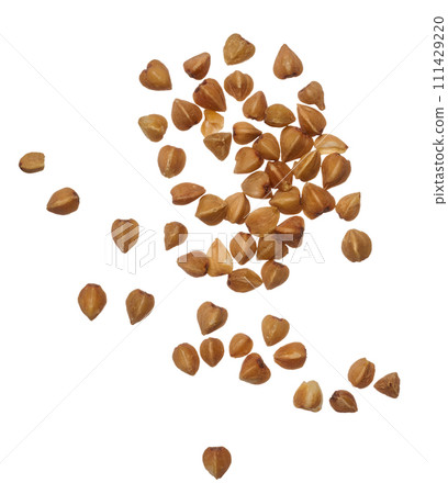 Raw buckwheat grains on isolated background Raw buckwheat grains on isolated background 111429220