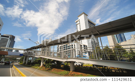 Road bridges pedestrian crossings Jakarta. 111429631
