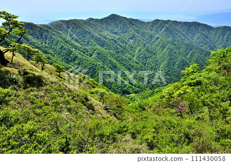從丹澤山脈的不動峰眺望表丹澤的塔之岳 111430058