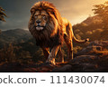 Lion on a natural habitat 111430074