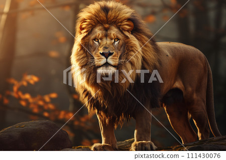 Lion on a natural habitat 111430076