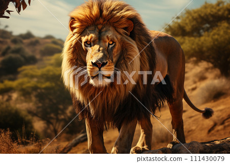 Lion on a natural habitat 111430079