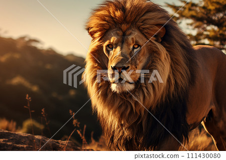 Lion on a natural habitat 111430080