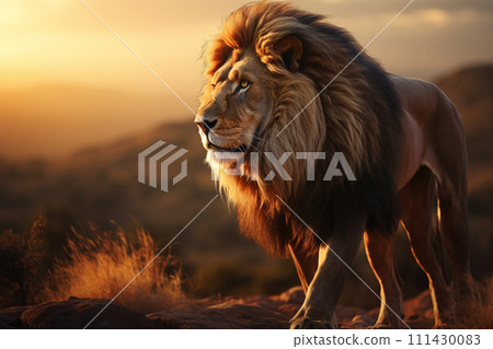 Lion on a natural habitat 111430083